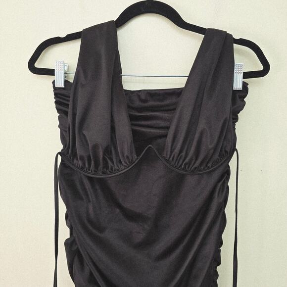 Michael Costello x Revolve Marta Midi Dress In Black Women's Size L - Picture 6 of 9